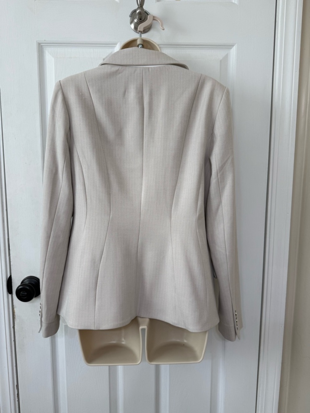 White House Black Market WHBM Ivory Blazer Size 10 Tailored Work Jacket - Picture 5 of 12